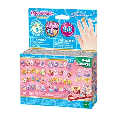 Abbildung von Aquabeads Fingernägel Nachfüllset gelb rosa
