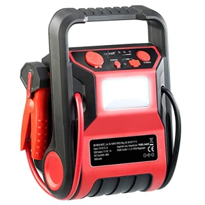 Abbildung von revolt Powerpack Starthilfe: 5in1 Starthilfe Powerbank &amp; Kompressor, USB, 12V 9.000mAh, 600A 250psi (Powerpack 12V, Auto, Autobatterie)
