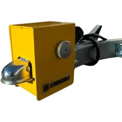 Abbildung von Stronghold Kupplungssperre für Knott, Steelpress und Winterhoff Anhängerkupplungen aus gepresstem Stahl nach Sold Secure Gold Standard Zertifiziert