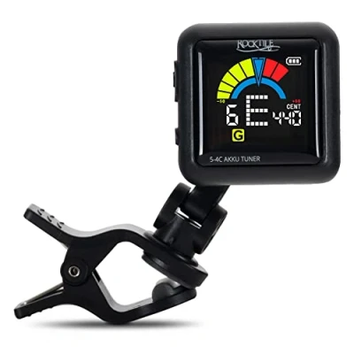 Abbildung von Rocktile Stimmgerät 5 4C Akku Clip Tuner, (inkl. USB Ladekabel, 2 tlg), mit integriertem geeignet für Gitarre, Bass, Ukulele &amp; Violine