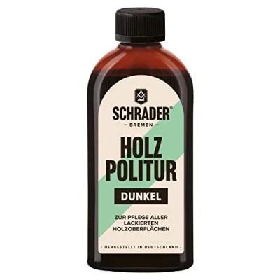 Abbildung von Schrader Holz Politur dunkel 250ml Holzreiniger (Auffrischen/Restaurieren von lackierten Holzmöbeln Made in Germany)