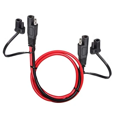 Abbildung von YETOR SAE Stecker Verlängerungskabel, 2pin 10AWG 3.28FT KFZ Verlängerungskabel mit Gleichstromversorgung und Staubschutzkappe.