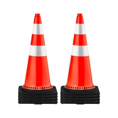 Abbildung von VEVOR Sicherheitskegel, 75 x 37 cm Verkehrskegel, orangefarbene PVC Baukegel, Reflektierende Kragen, Verkehrskegel mit Schwarzer, Beschwerter Basis, Verwendet für Verkehrskontrolle