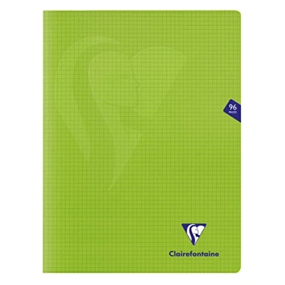 Abbildung von Clairefontaine 353362C Packung mit 10 Heften Mimesys, DIN A4+, 24x32 cm, 48 Blatt 90g, kariert 5/5, Einband aus Polypropylen, Grün, 1 Pack