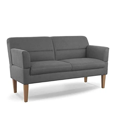 Abbildung von CAVADORE 2,5 Sitzer Küchensofa Kira / Sitzbank für Küche, Esszimmer oder Wohnküche inkl. Armteilverstellung Leichte Fleckenentfernung dank Soft Clean 168 x 94 81 Flachgewebe: Grau