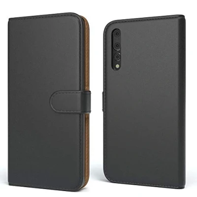 Abbildung von EAZY CASE Tasche kompatibel mit Huawei P20 Pro Schutzhülle Standfunktion Klapphülle im Bookstyle, Handytasche Handyhülle Flip Cover Magnetverschluss und Kartenfach, Kunstleder, Schwarz