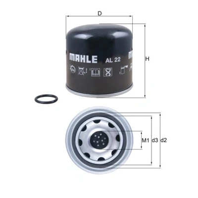 Abbildung von MAHLE ORIGINAL AL 22 Lufttrocknerpatrone, Druckluftanlage DAF: LF
