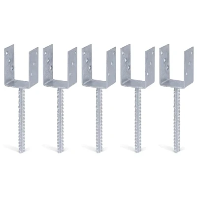 Abbildung von Alberts U Pfostenträger, (Set, 5 St.), feuerverzinkt, lichte Breite 71 mm, Länge Betonanker 200 mm