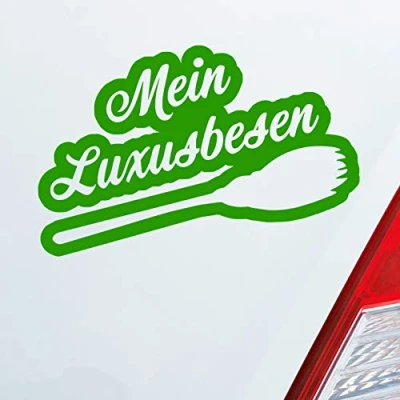 Abbildung von Hellweg Druckerei Mein Luxusbesen Hexe fliegen Fun Besen Auto Aufkleber Sticker Heckscheibenaufkleber