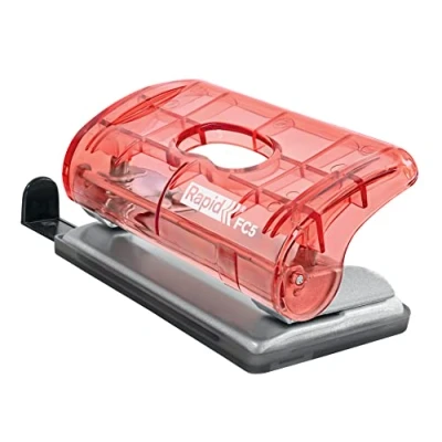 Abbildung von Esselte Rapid Mini Locher mit 2 fach Lochung, 10 Blatt Kapazität, kompakt, für Zuhause/Büro/Schule, zur Schreibtischorganisation, Colour&#039;Breeze Serie, Koralle, 5001333