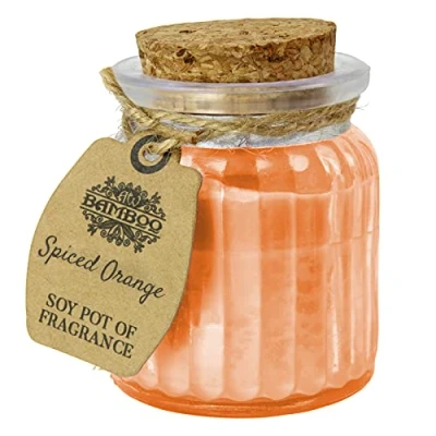 Abbildung von kaufdeingeschenk Soja weihnachtliche Orange Kerze Duftkerze Licht im Glas Sojawachs