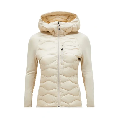 Abbildung von Peak Performance W Helium DOWN Hybrid HOOD Daunenjacke, Damen, Größe: Large, Beige