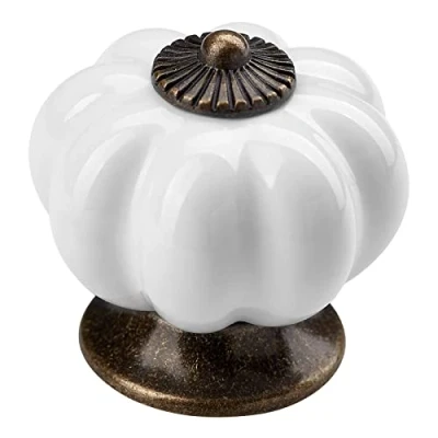 Abbildung von SO TECH® Möbelknopf Porzellanknopf KARI Altsilber mit verschiedenen Dekoren, antik vintage Landhausstil incl. Schraube