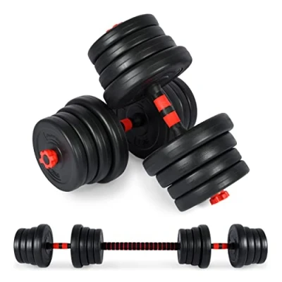 Abbildung von MSports® Hantel Set Hantelset 2in1 Kurzhanteln + Langhanteln verstellbar