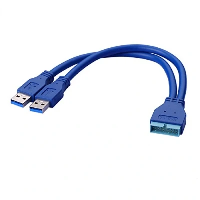 Abbildung von S SIENOC 2 Port USB 3.0 A Stecker zu 20 Pin Header Motherboard Verlängerung Adapter Kabel