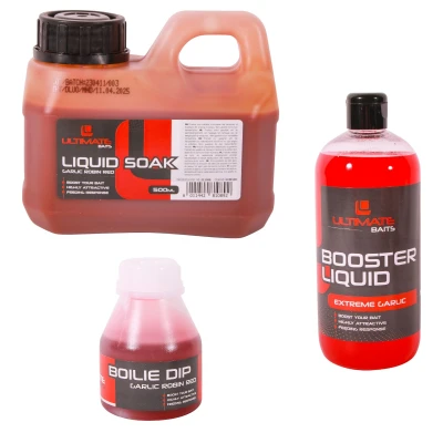Abbildung von Ultimate Baits Liquid Pack Garlic/Robin Red Boilie