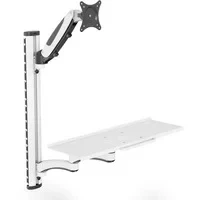 Abbildung von DIGITUS Monitor Halterung &amp; Tastaturablage Wandmontage für Bildschhirme bis 32 Zoll VESA 75x75, 100x100 Gasdruckfeder Schwenkarm je 8kg Traglast weiß/schwarz