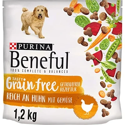 Abbildung von BENEFUL PURINA Tasty Grainfree Hundefutter trocken, getreidefrei, mit Huhn, 6er Pack (6 x 1,2kg)