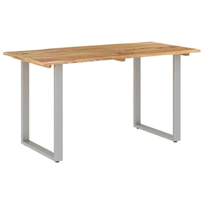 Abbildung von vidaXL Akazienholz Massiv Esstisch Industrial Baumkante Baumstamm Küchentisch Esszimmertisch Speisetisch Tisch Esszimmer Küche 140x70x76cm