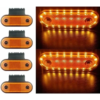 Abbildung von Formplas 4 x LED Begrenzungsleuchten 12v 24volt Positionsleuchten Anhänger Wohnwagen PKW LKW Orange Gelb E9