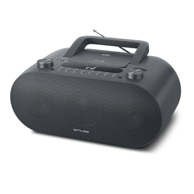 Abbildung von Muse M 35 BT CD Player Bluetooth, UKW Radio, MP3 Spieler, USB, Netz und Batteriebetrieb, schwarz
