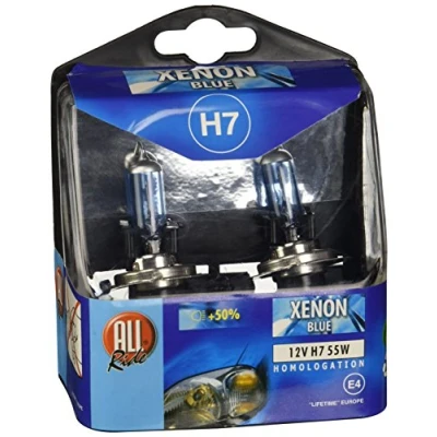 Abbildung von All Ride 871125201237 H7 Xenon Auto Kopf Lampe, 12V, 55W, Blau, 2 Stück