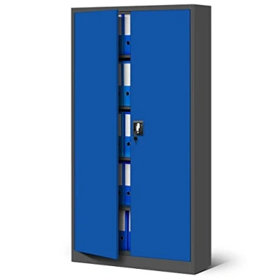Abbildung von Jan Nowak Aktenschrank C001 Büroschrank Metallschrank Stahlschrank Werkzeugschrank Pulverbeschichtet 4 Verstellbare Fachböden Abschließbar 185 cm x 90 40 (Anthrazit Blau)