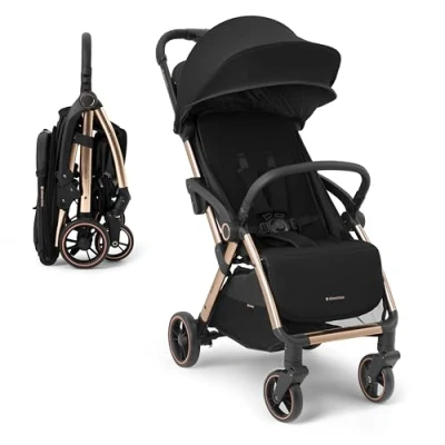 Abbildung von KikkaBoo EDEN Buggy, Kinderwagen bis zu 22 kg, automatisches Falten, Neigungsposition, Ultraleicht, Kompakt, Schwarz
