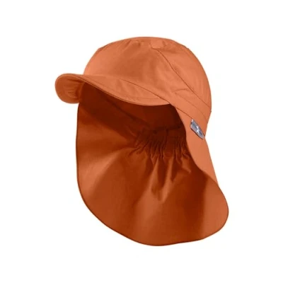 Abbildung von Sterntaler Schirmmütze Nacken Basic Unisex Baby und Kinder Mütze mit Nackenschutz, Ohrenklappen Bindeband UV Schutz 50+ Hut aus Popeline (Bio) Sommer Kopfbedeckung rost, Größe 41