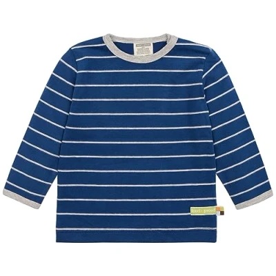Abbildung von loud + proud Unisex Kinder Ringel, GOTS Zertifiziert Shirt, Ultramarine, 98 104 EU