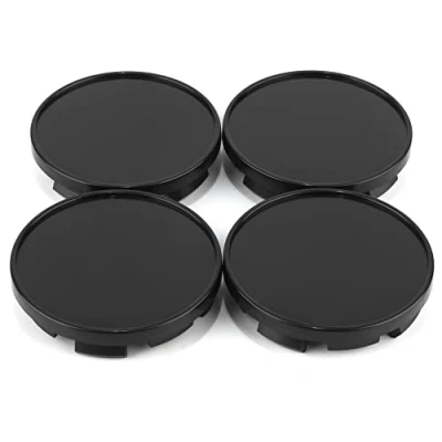 Abbildung von RhinoTuning 4 Stück Satz 64mm Radnabenabdeckung OD ID 58mm Nabenkappen Radnabenabdeckungen Nabendeckel aus Aluminium Kompatibel mit Toyota Tercel für 1LB74TRMAB 1LB74DX8AB 1LB74TRMAA (schwarz)