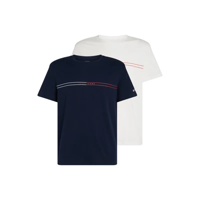 Abbildung von Tommy Jeans Entry 2 PACK Tshirt print, Herren, Größe: 46, Dark night navy/ecru