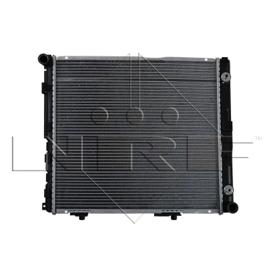 Abbildung von NRF 516573 Kühler, Motorkühlung Aluminium 533 485 42 mit Anbauteilen Kühlrippen gelötet MERCEDES BENZ: W124 Limousine, T modell