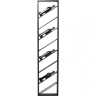 Abbildung von Kare Design Hängeweinregal Bistro Uno, Flaschenhalterregal, Weinflaschenregal, Weinflaschenaufbewahrung, Schwarz, 160x36x6cm