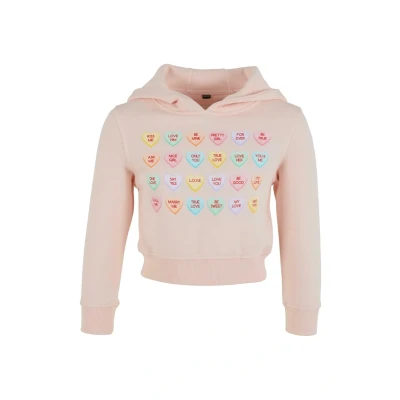 Abbildung von Mister Tee Damen Kids Sweet Heart Candy Cropped Hoody 158/164 pink