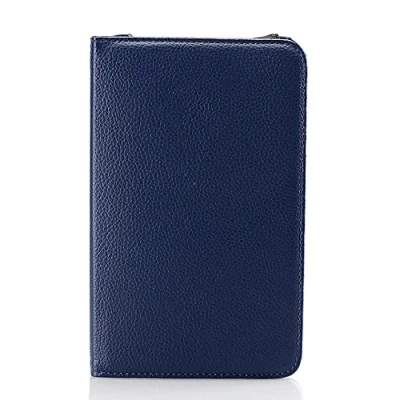 Abbildung von TTYYNN TablethülleFür Samsung Galaxy Tab 3 Lite 7&quot; SM T110 T111 E 7.0 &quot;SM T113 T116 Tablet Hülle 360 ​​drehbare Flip Lederhülle, Dunkelblau