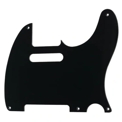 Abbildung von Musiclily 5 Löcher Vintage Tele Pickguard Gitarren Schlagbrett für Fender American/Mexican Telecaster E Gitarre, 1 lagig Schwarz