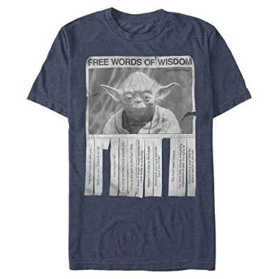 Abbildung von Star Wars Men&#039;s Words Of Wisdom T Shirt, Navy Heather, Small