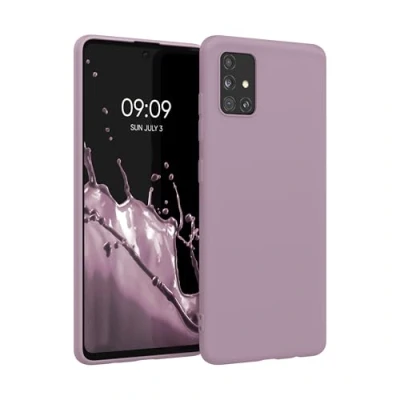 Abbildung von kwmobile Hülle kompatibel mit Samsung Galaxy A51 weiches TPU Silikon Case Cover geeignet für kabelloses Laden Nude Lilac