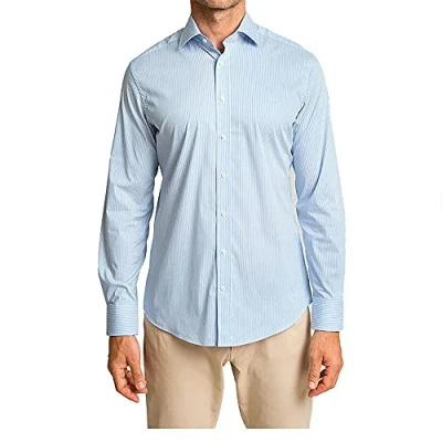 Abbildung von Hackett London Stretch Stripe Businesshemd, Herren, Größe: 38, White sky