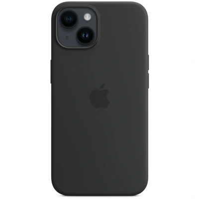 Abbildung von Apple iPhone 14 Hülle MagSafe Silikon Original Soft Case/Backcover Handyhülle Schwarz
