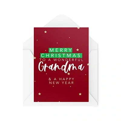 Abbildung von Tongue in Peach Weihnachtskarte für Oma Merry Christmas to a Wonderful Grandma Großeltern Weihnachtskarten Karten CBH1440