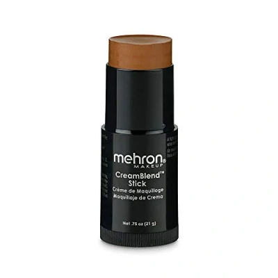 Abbildung von Mehron Make up CreamBlend Stick Gesichtsbemalung, Körperbemalung und Grundierungscreme Körperfarbe Stift (Medium Dark 4)