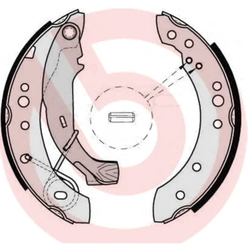 Abbildung von BREMBO S 61 526 Bremsbacken 203 39 mit Handbremshebel CITROËN: C2 Schrägheck, C3 I III, DACIA: SANDERO 2, LOGAN MCV 2 kfzteile,