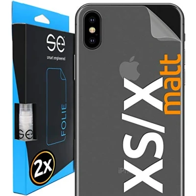 Abbildung von smart engineered [2 Stück] Entspiegelte 3D Schutzfolien für die Rückseite kompatibel mit Apple iPhone XS/X, matt, selbstheilender Schutz vor Schmutz und Kratzern, Backcover, kein Schutzglas