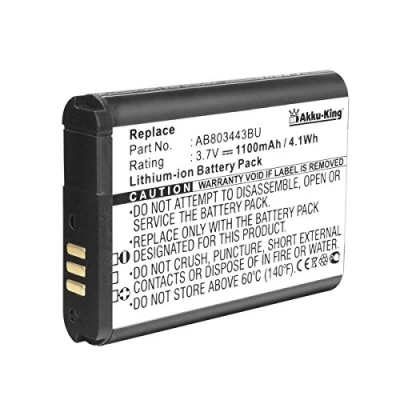 Abbildung von Akku King kompatibel mit Samsung AB803443BU Li Ion 1100mAh für XCover 2 GT C3350