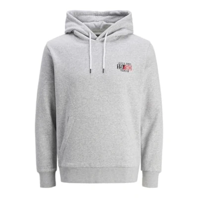 Abbildung von JACK &amp; JONES Herren Jprbluspace Sweat Hood Bmuss24 Kapuzenpullover, Light Grey Melange, S