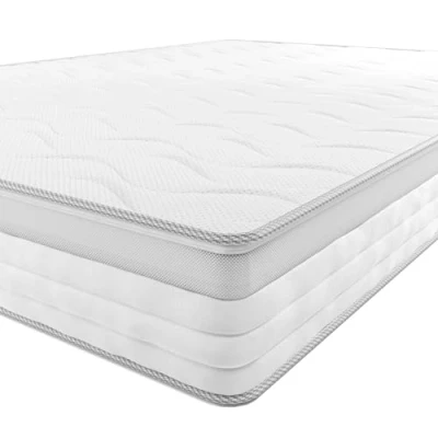Abbildung von Amazon Basics Taschenfederkernmatratze mit 7 Zonen, Mittel Fest (H3), 80 x 190 21.5 cm, Weiß