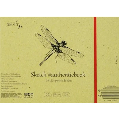 Abbildung von SMLT 5EB 36ST/C Authentic line 245x176 mm genähtes Skizzenblock authenticbook, 80 gsm crème Buchpapier, 36 Blatt
