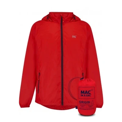 Abbildung von Mac in a Sac Herren Origin II Waterproof Packable Jacket Regenjacke, Red, 3XL